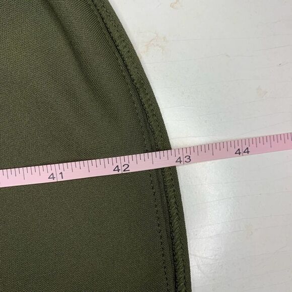 Ann Taylor Olive Green Shaded Palm Midi Dress - Picture 11 of 11